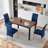 VYNXARIA Dark Blue Velvet High Back Nordic Dining Chair Modern Fabric Chair with Golden Color Legs, Set Of 4 - 2 of 4