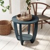 JIONJOY Farmhouse End Table with Lower Shelf   - Rustic Round Side Table for Living Room - 4 of 4