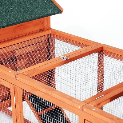 Large Dual Wooden Chicken Coop with Nesting Boxes and Ramps
