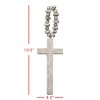 Brushed White Wood Cross with Beaded Hanger Wall Décor  - Foreside Home & Garden - 4 of 4