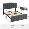 Linen Upholstered Bed Frame with 4 Storage Drawers | Metal Frame & Button Tufted Headboard | Wood Slat Support | No Box Spring Needed - 2 of 4