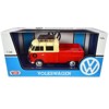 Volkswagen Type 2 (T1) #8 Pickup Truck with Roof Rack and Luggage Red and Yellow 1/24 Diecast Model Car by Motormax - 3 of 3