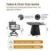 Aluminum Outdoor Dining Table Set for 4, Rounded Square Sintered Stone Table and 4 Swivel Rocker Chairs with Sunbrella Cushions – Koiai - 3 of 3