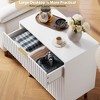 Zstar 21.6" Tall Fluted 3 Drawer Dresser for Bedroom, Deep Drawers - 4 of 4