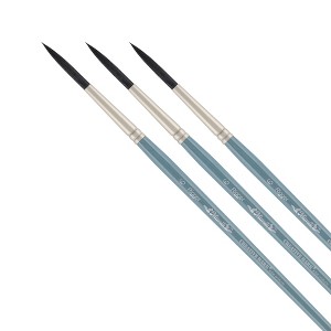 Mimik Professional Watercolor Brushes - Rigger Set of 3 - Synthetic Squirrel Hair - Natural Bristle Artist Brushes for Watercolors, Gouache & Acrylics - 1 of 4