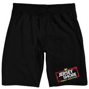 Jersey Shore Family Vacation Logo Men's Black Sleep Pajama Shorts - 1 of 4