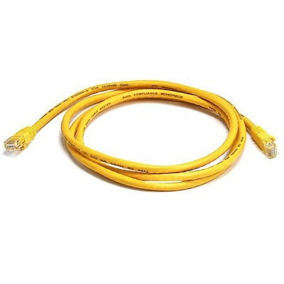 Monoprice Cat6 Ethernet Patch Cable - 5 Feet - Yellow | Network Internet Cord - RJ45, Stranded, 550Mhz, UTP, Pure Bare Copper Wire, 24AWG