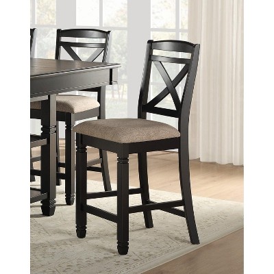 NicBex Dining Chairs Set of 2 Upholstered Chair Transitional Style Wood Dining Counter Height Chairs Suitable for Kitchen, Black