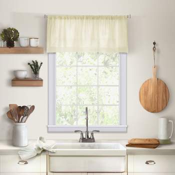 Cameron Linen Rod Pocket Kitchen Window Valance - 60" x 15" - Elrene Home Fashions