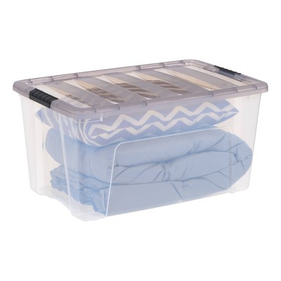 72 Quart Clear Stackable Plastic Storage Bins with Lids