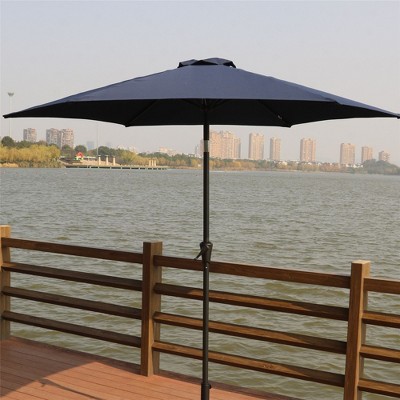 CAVINAS 9 Ft Patio Umbrella with Crank,Outdoor Umbrella with Carry Bag for Garden and Yard,No Base