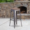 Flash Furniture 30" High Backless Clear Coated Metal Barstool with Square Wood Seat - 2 of 2