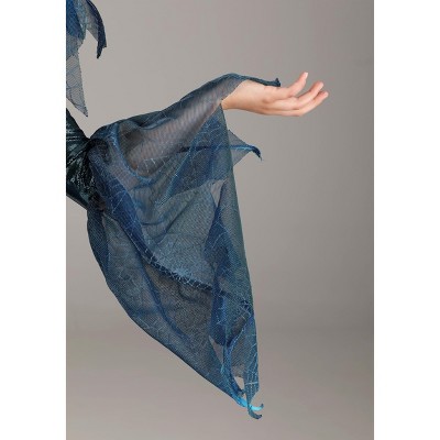 XL Teal Blue Polyester Spandex Moonlight Spider Witch Costume