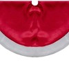 Northlight 20-Inch Red Satin Mini Christmas Tree Skirt With a White Faux Fur Trim - image 3 of 3