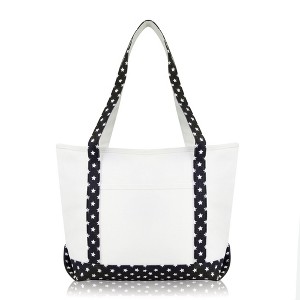 Dalix Daily Shoulder Tote Bag Premium Cotton - 1 of 4