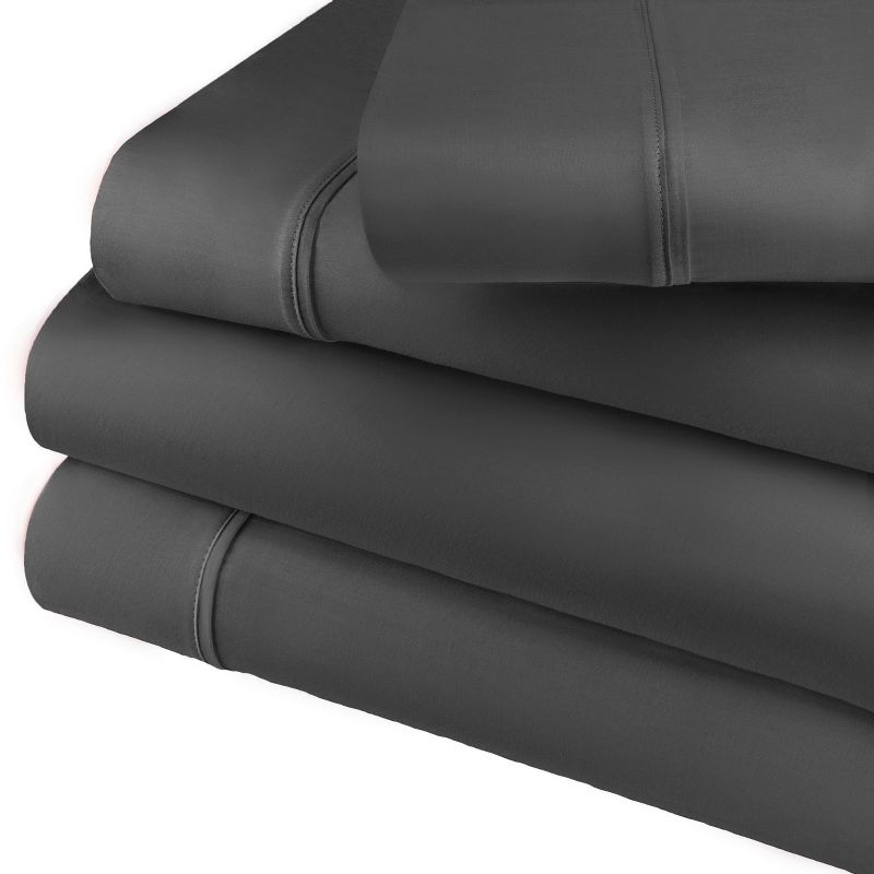 800 Thread Count Luxury Solid Deep Pocket Cotton Blend Bed Sheet Set by Blue Nile Mills, 1 of 5