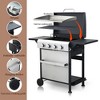 BAOURE 4-Burner Propane Gas BBQ Grill with XL Stainless Steel Plancha, 49,200 BTU Outdoor Barbecue Station, 672 sq in Total Cooking Surface - 2 of 4