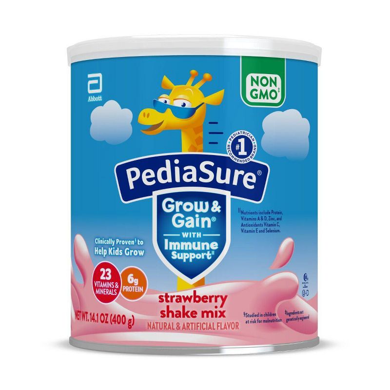 PediaSure Grow &#38; Gain Non-GMO Shake Mix Strawberry Powder - 14.1oz, 1 of 10