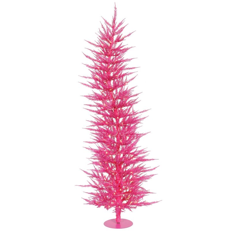 Vickerman Pink Laser Christmas Artificial Tree, 1 of 3