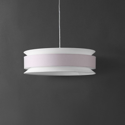 Nolana 20" Cream and White LED Drum Pendant Light