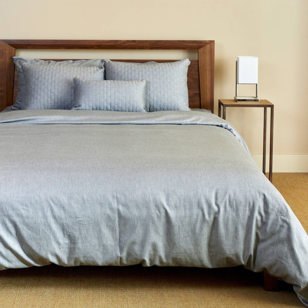Photos - Bed Linen Queen Viscose from Bamboo Cotton Reversible Duvet Cover Silver - BedVoyage