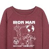 Women's - Marvel - Iron Man Schematic Lightweight French Terry Wide Neck Long Sleeve Shirt - 2 of 4