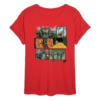 Women's - Jurassic Park - Comic Oversized Graphic T-Shirt