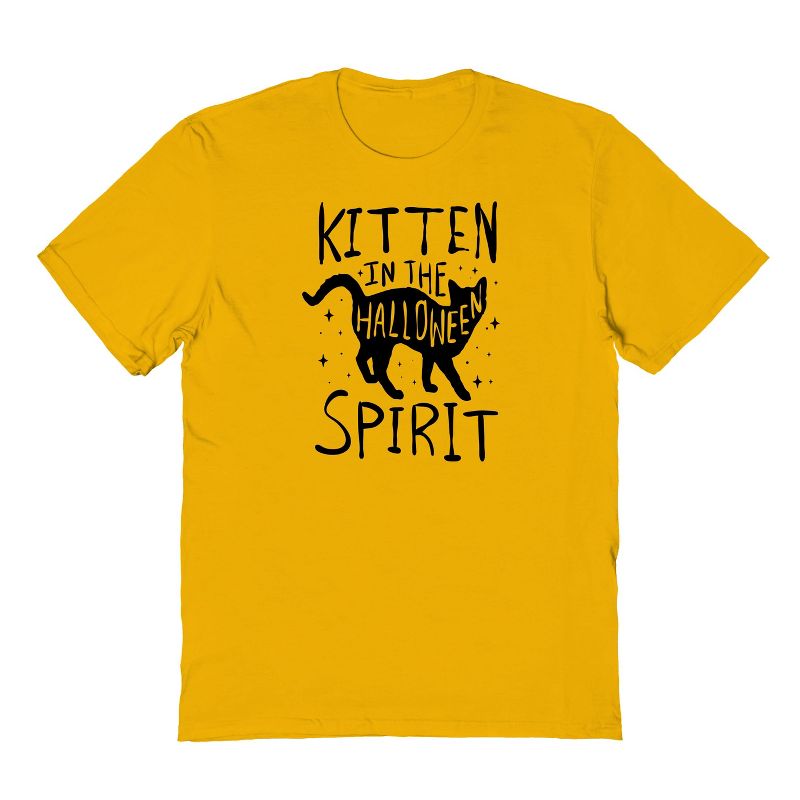 Rerun Island Men's Kitten Spirit Short Sleeve Graphic Cotton T-shirt, 1 of 2