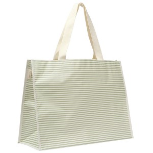 Sunnylife Carryall Beach Bag La Palma Sage Stripe - Oversized Waterproof Tote - 1 of 4