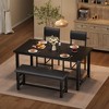 Dining Table Set for 4-6, 63" Large Extendable Dining Room Table Set for 6, Wood Rectangle Kitchen Table - 3 of 4