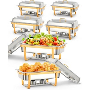 Chafing Dish Buffet Set, 8QT Rectangle Chafing Dishes for Buffet w/Lid Holder, Stainless Steel Chafer Food Warmers for Party Banquet Wedding - 1 of 4