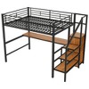 NicBex Full Size Loft Bed with Desk & Storage Staircase,Full Loft Bed with Built-in Wardrobe,LED Lights,Metal Loft Bed for Kids,Teens,Adults - 2 of 4