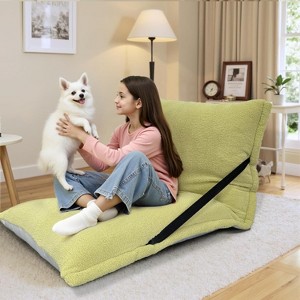Hachikiko 3-in-1 Waterproof Bean Bag Sofa - Adjustable Backrest Floor Chair, Removable Ultra-Soft Cover for Indoor/Outdoor Use (Green, 37.4") - 1 of 4