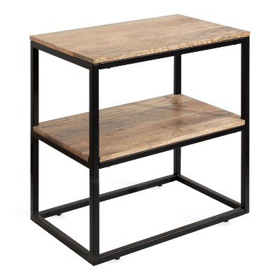Kate and Laurel Quarles Rectangle Wood Side Table, 22x14x24, Brown