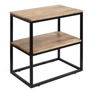 Kate and Laurel Quarles Rectangle Wood Side Table, 22x14x24, Brown - 1 of 4