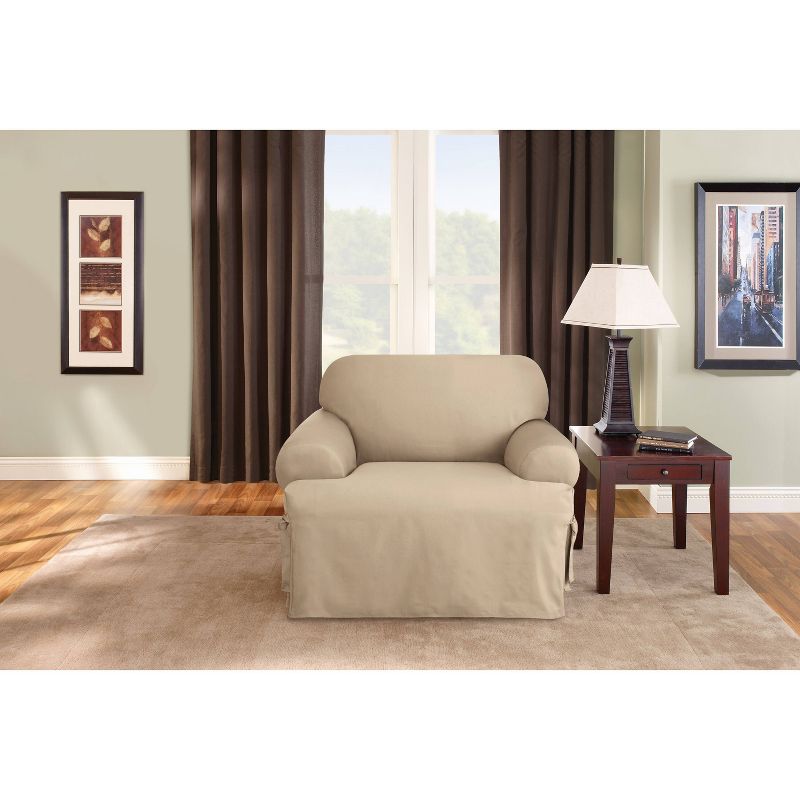 Duck T Cushion Chair Slipcover Tan - Sure Fit, 2 of 3