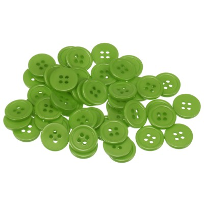 Unique Bargains Resin Craft Snap Round Flat 4-Hole Sewing Buttons 50 Pcs
