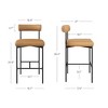 Nathan James Set of 4 Dahlia Counter Height Barstools Brown Faux Leather - 3 of 4