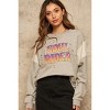 Slickblue Women's Heather Grey Graphic Sweatshirt - "Know Your Power" Text, Batwing Sleeve, Size S-L - 2 of 4