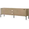 VYNXARI 70"W White and Oak 2-Door TV Stand,Storage Cabinets with doors and shelves - 3 of 4
