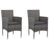 vidaXL 3 Piece Patio Dining Set Gray - 3 of 4