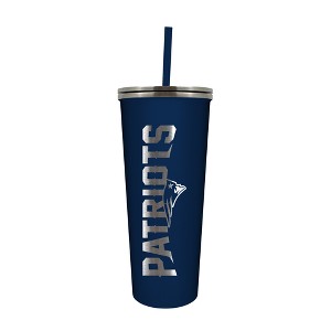 NFL New England Patriots 24oz Skinny Tumbler with Straw - 1 of 4
