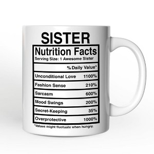 Sister Nutrition Facts Mug, Birthday Gift (Non-Custom Only)| OrnamentallyYou - 1 of 4