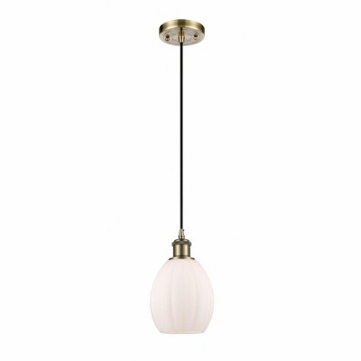 Eaton - 1 Light Cord Hung Mini Pendant In Industrial Style-9.5 Inches Tall and 6 Inches Wide