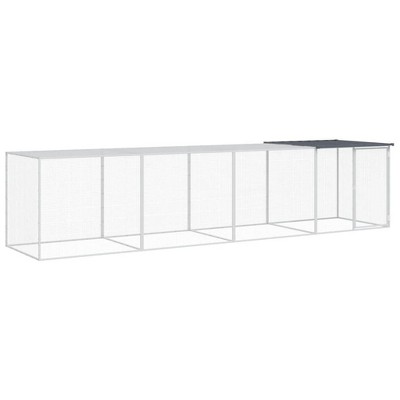 vidaXL Chicken Cage Galvanized Steel with Roof– Anthracite, Sturdy Coop, 158.7"x38.6"x35.4", Mesh Design, Weather-Resistant, Secure Locking Mechanism
