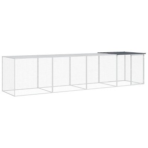 vidaXL Chicken Cage Galvanized Steel with Roof– Anthracite, Sturdy Coop, 158.7"x38.6"x35.4", Mesh Design, Weather-Resistant, Secure Locking Mechanism - 1 of 4