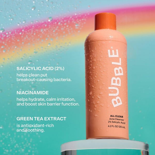 Bubble Skincare All Clear Limpiador Anti Imperfecciones - 4.2 fl oz: Libre de Parabenos, Libre de Gluten, Gel, Piel Normal 3