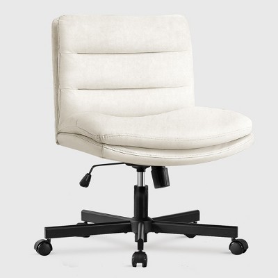 COMHOMA Armless Criss Cross Office Chair with Wheels, Adjustable Swivel Desk Chairs