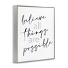 Stupell Industries Believe All Things Possible Inspirational Quote Elegant Typography Black Framed Giclee Art - 3 of 4