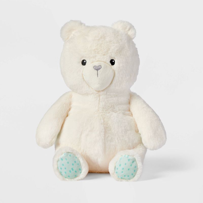 12&#39;&#39; Ivory Bear Stuffed Animal with Heart Shaped Nose - Gigglescape&#8482;, 1 of 5